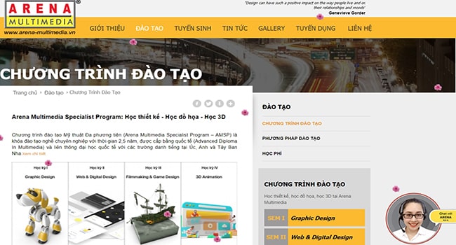 Khóa học thiết kế web tphcm tại Arena Multimedia